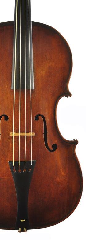 這把1664年Andrea Guarneri男高音中提琴的指板覆蓋著烏木貼面  喬納森·圣瑪麗亞花束，由南達科他大學國家音樂博物館提供